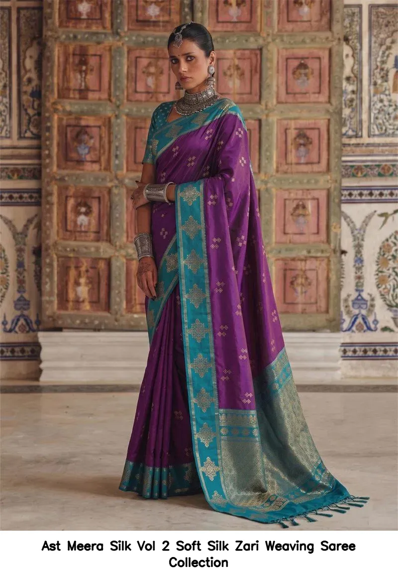 Ast Meera Silk Vol 2 Soft Silk Zari Weaving Saree Collection - Image 6