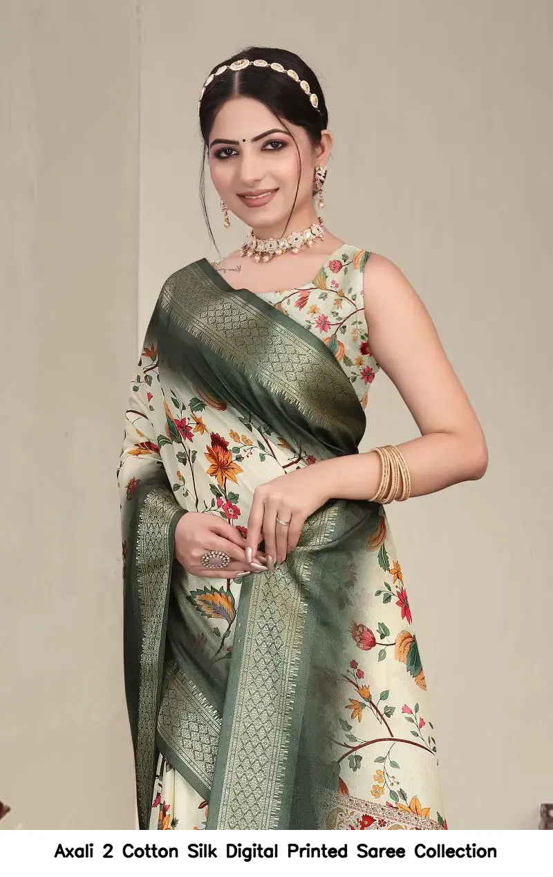 Axali 2 Cotton Silk Digital Printed Saree Collection