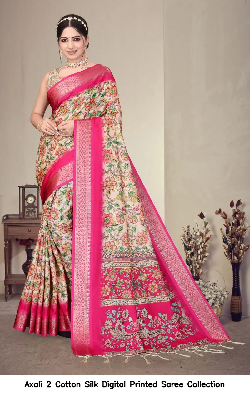 Axali 2 Cotton Silk Digital Printed Saree Collection - Image 3