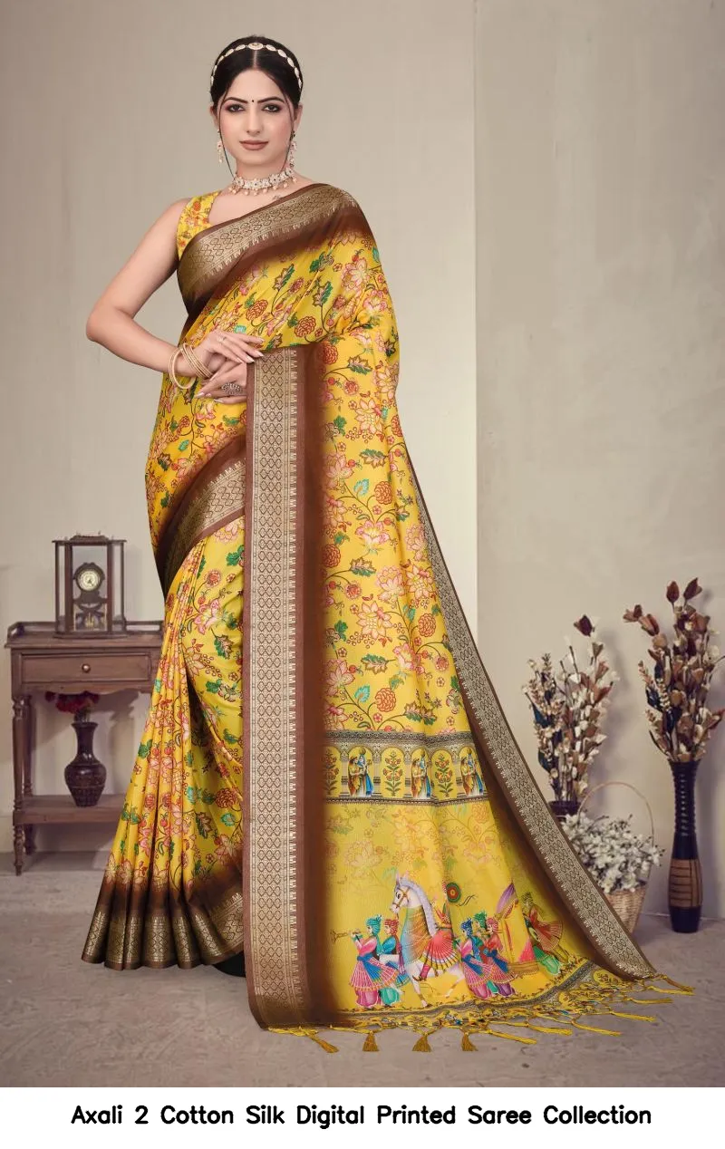 Axali 2 Cotton Silk Digital Printed Saree Collection - Image 4