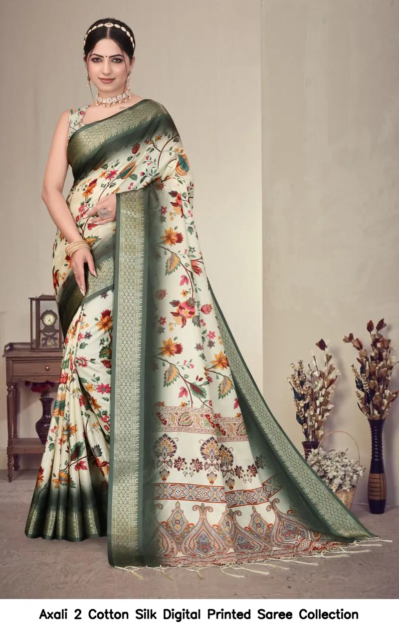 Axali 2 Cotton Silk Digital Printed Saree Collection - Image 5