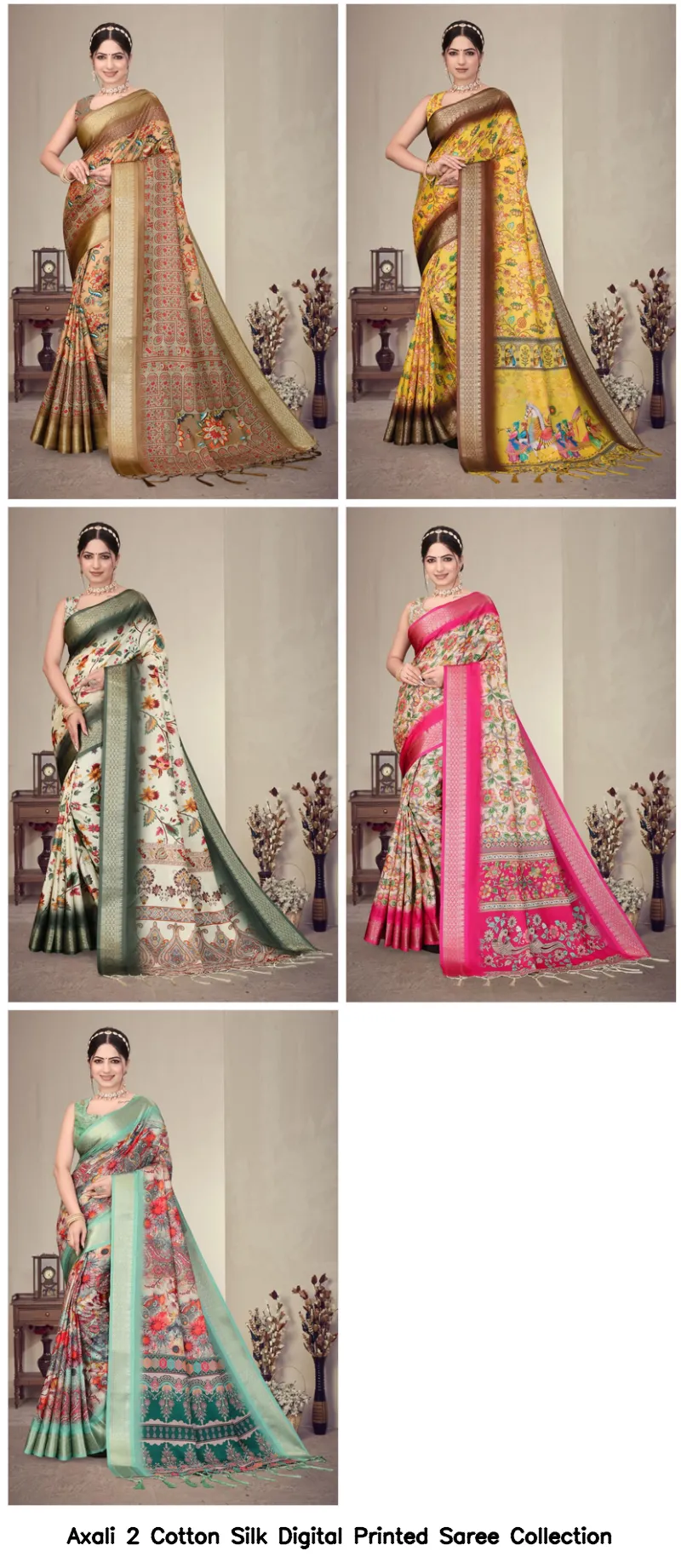Axali 2 Cotton Silk Digital Printed Saree Collection - Image 6