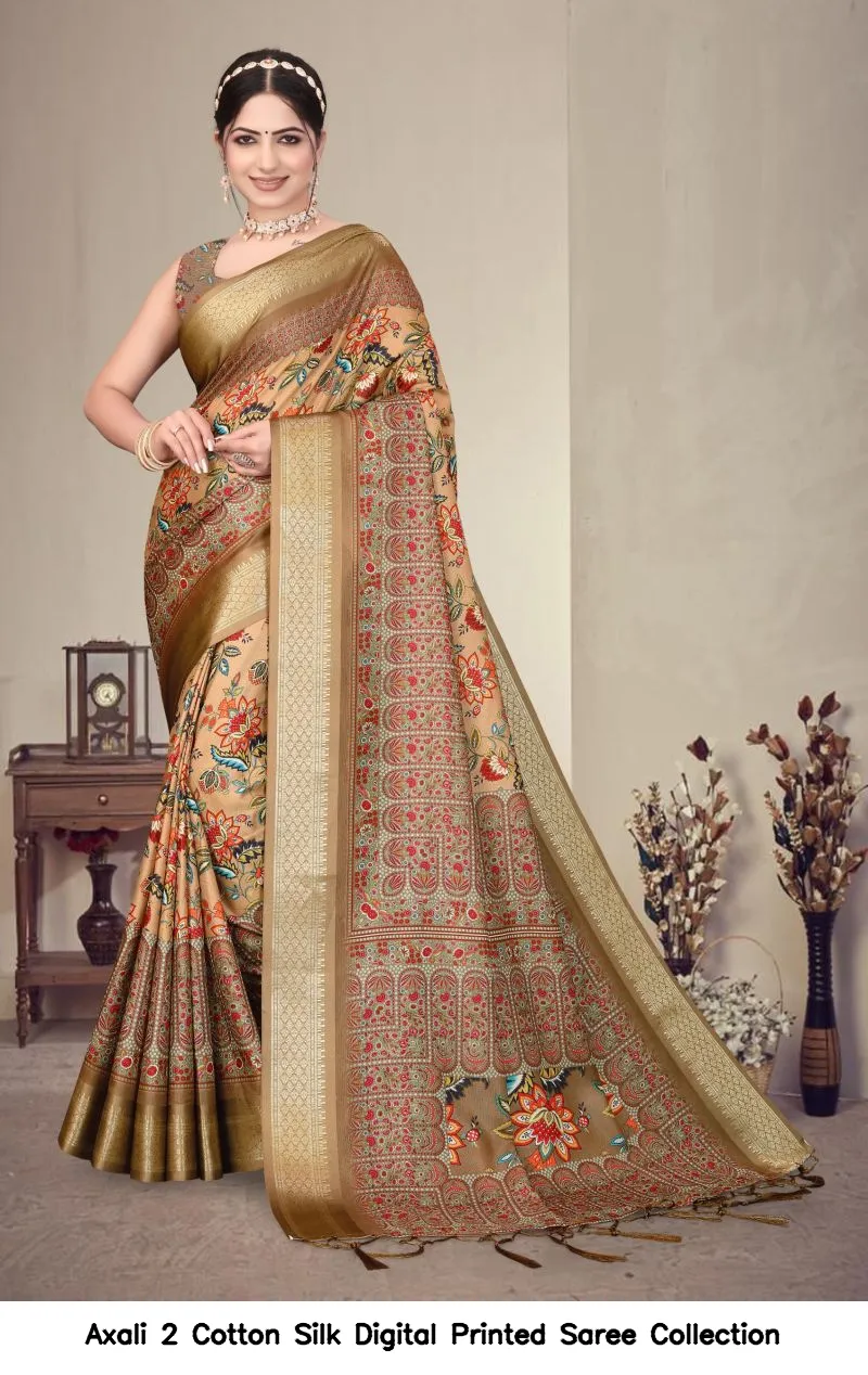 Axali 2 Cotton Silk Digital Printed Saree Collection - Image 7