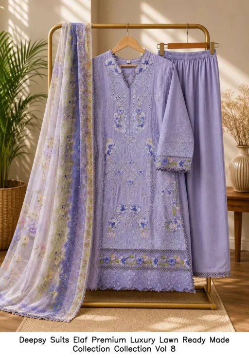 Deepsy Suits Elaf Premium Luxury Lawn Ready Made Collection Collection Vol 8