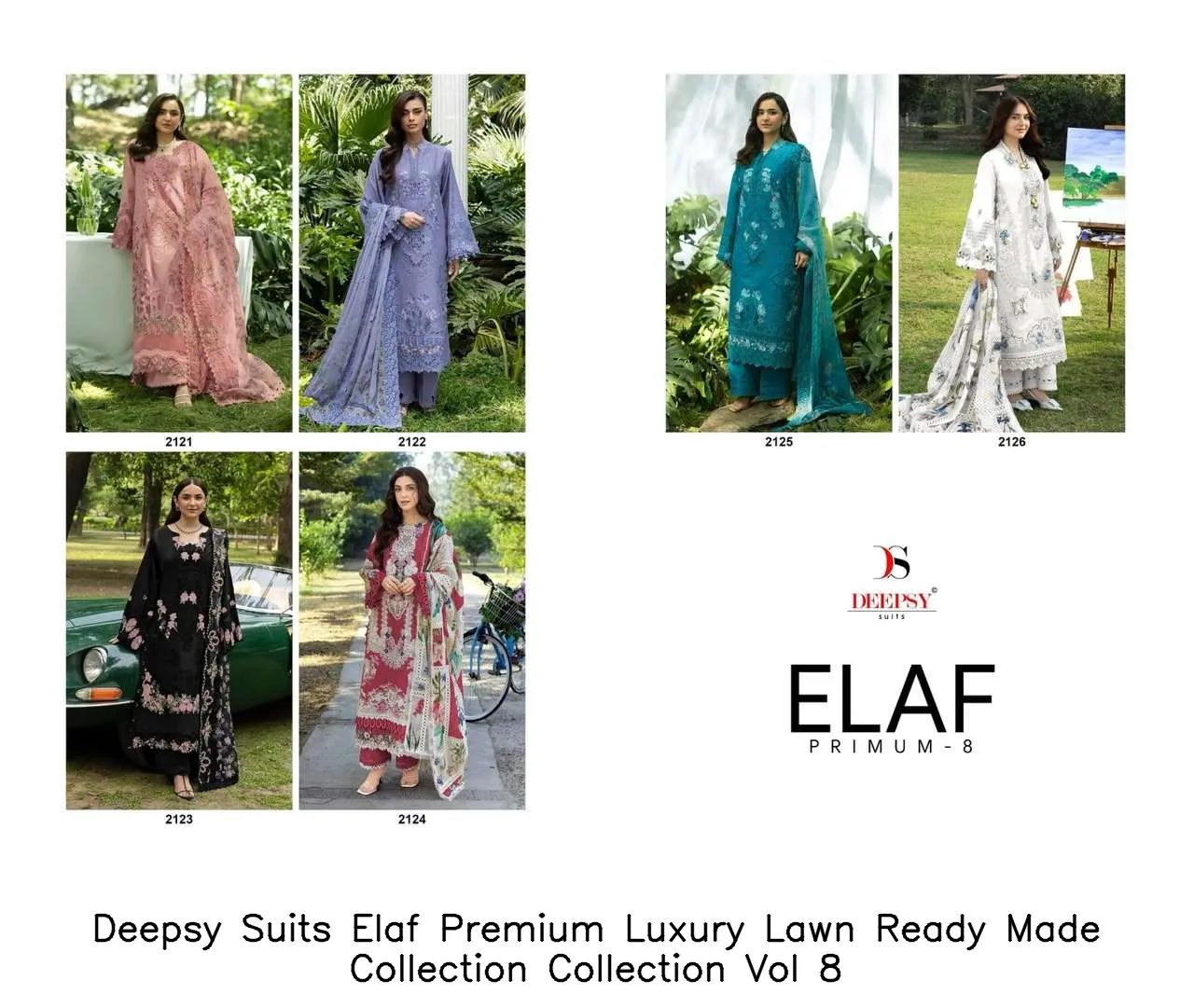 Deepsy Suits Elaf Premium Luxury Lawn Ready Made Collection Collection Vol 8 - Image 7