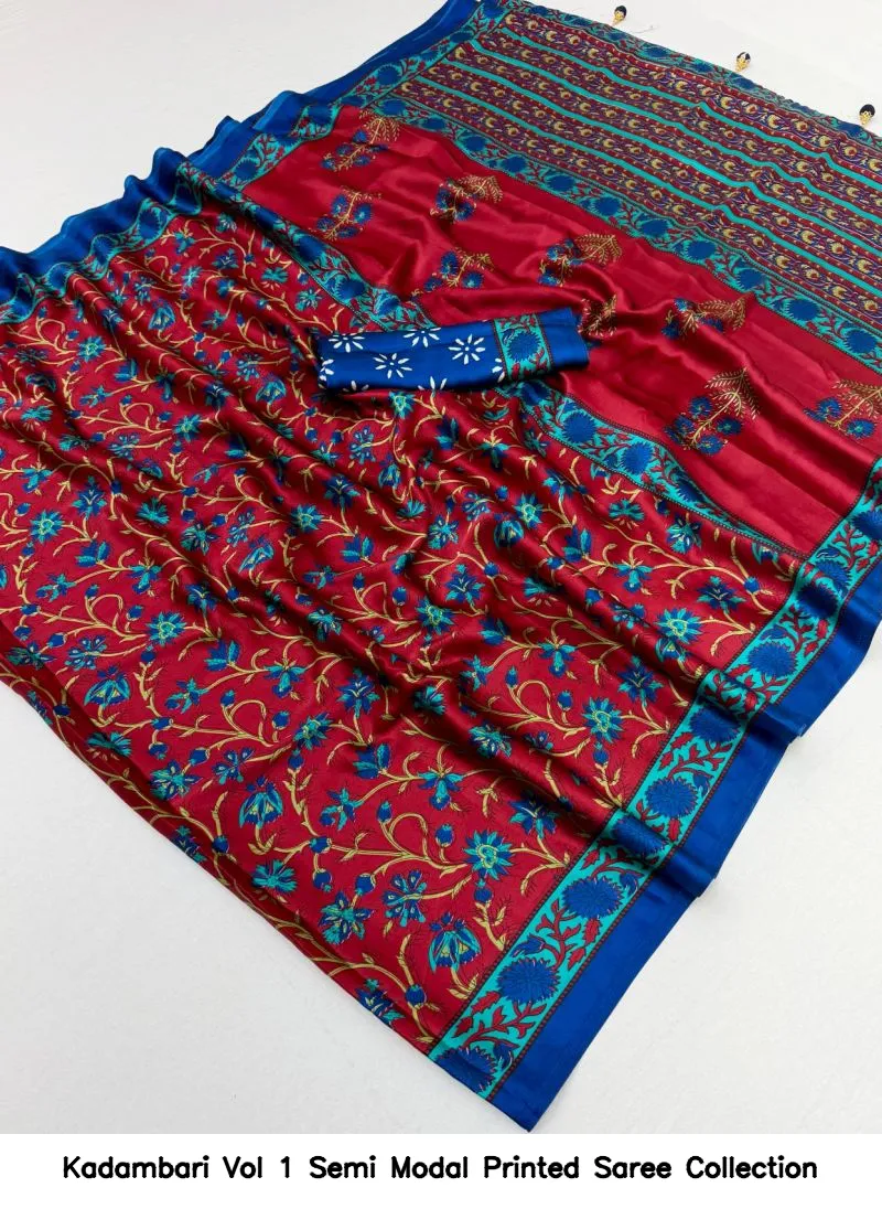 Kadambari Vol 1 Semi Modal Printed Saree Collection - Image 2