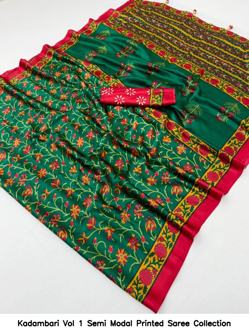 Kadambari Vol 1 Semi Modal Printed Saree Collection - Image 7