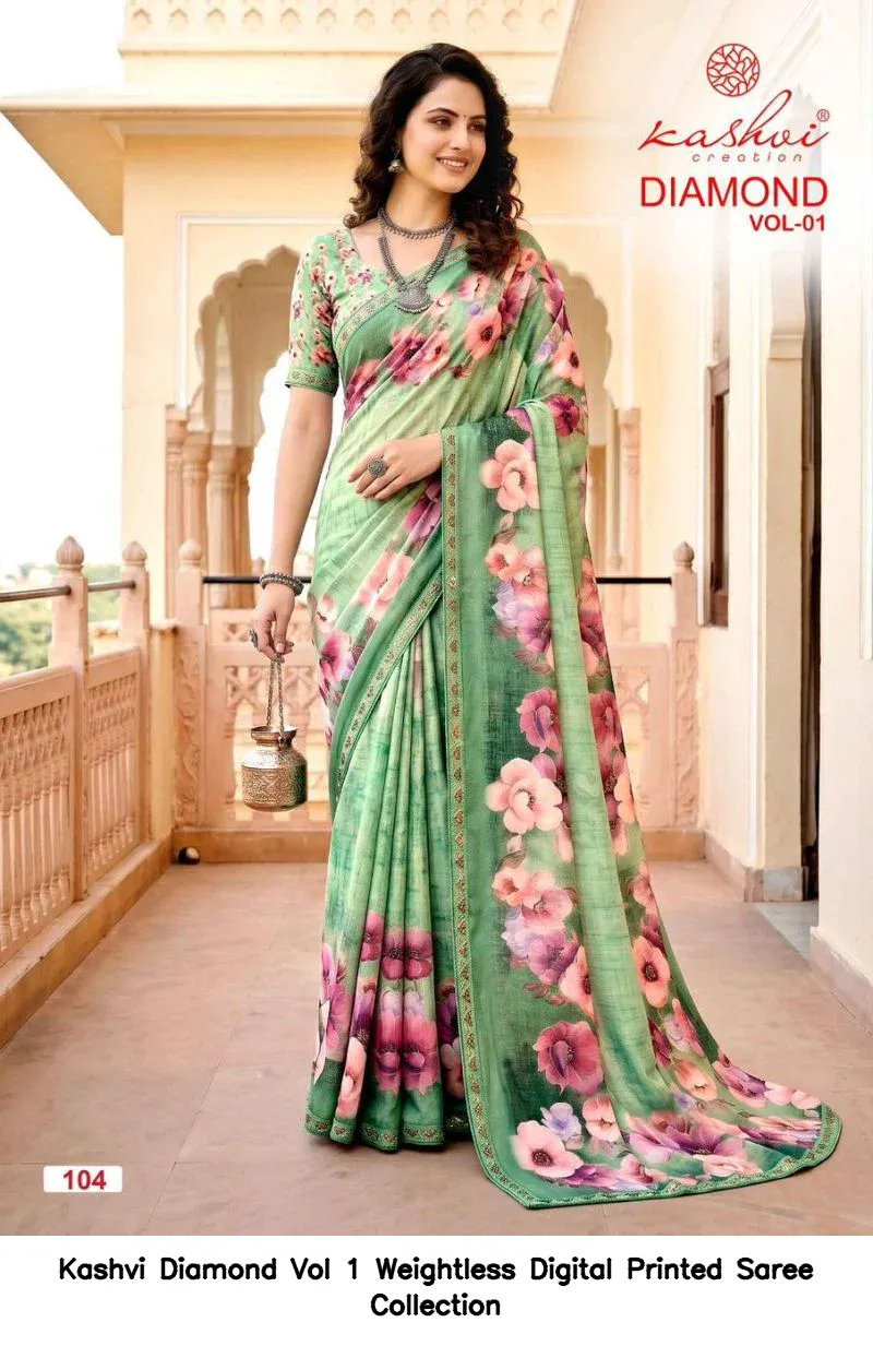 Kashvi Diamond Vol 1 Weightless Digital Printed Saree Collection - Image 10
