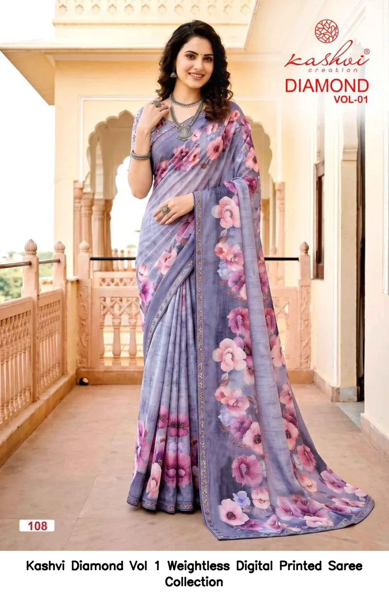 Kashvi Diamond Vol 1 Weightless Digital Printed Saree Collection - Image 3