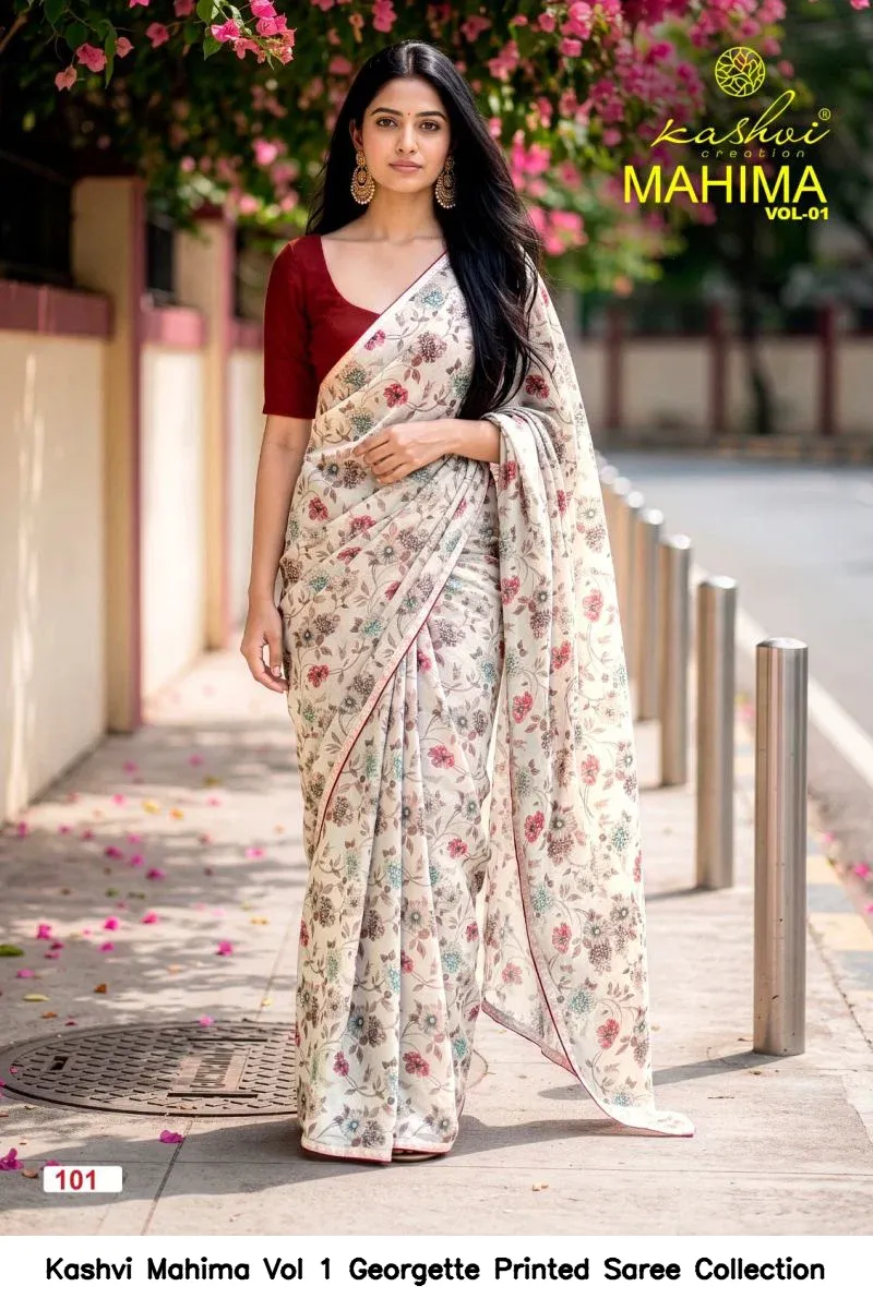 Kashvi Mahima Vol 1 Georgette Printed Saree Collection - Image 5