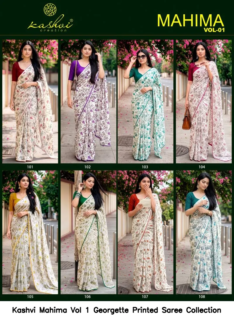 Kashvi Mahima Vol 1 Georgette Printed Saree Collection - Image 7