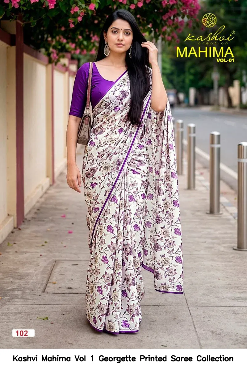Kashvi Mahima Vol 1 Georgette Printed Saree Collection - Image 9