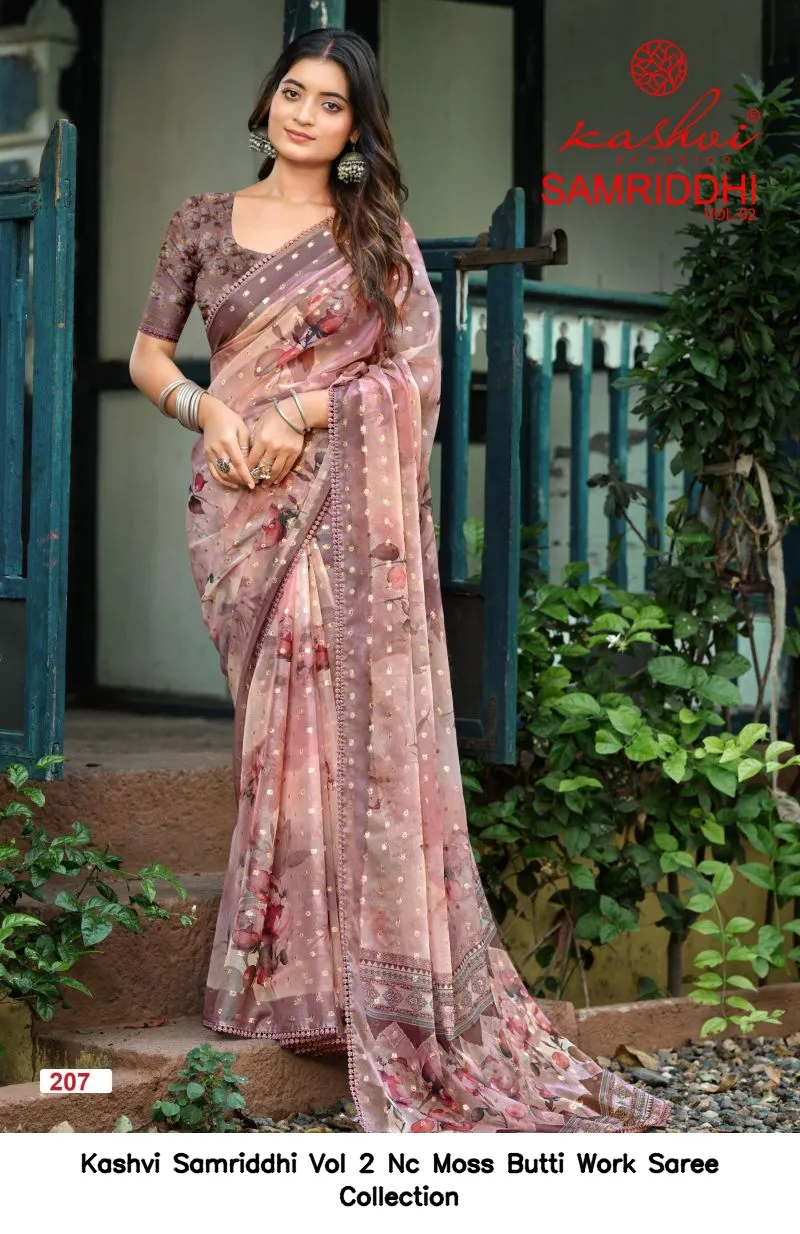 Kashvi Samriddhi Vol 2 Nc Moss Butti Work Saree Collection - Image 2