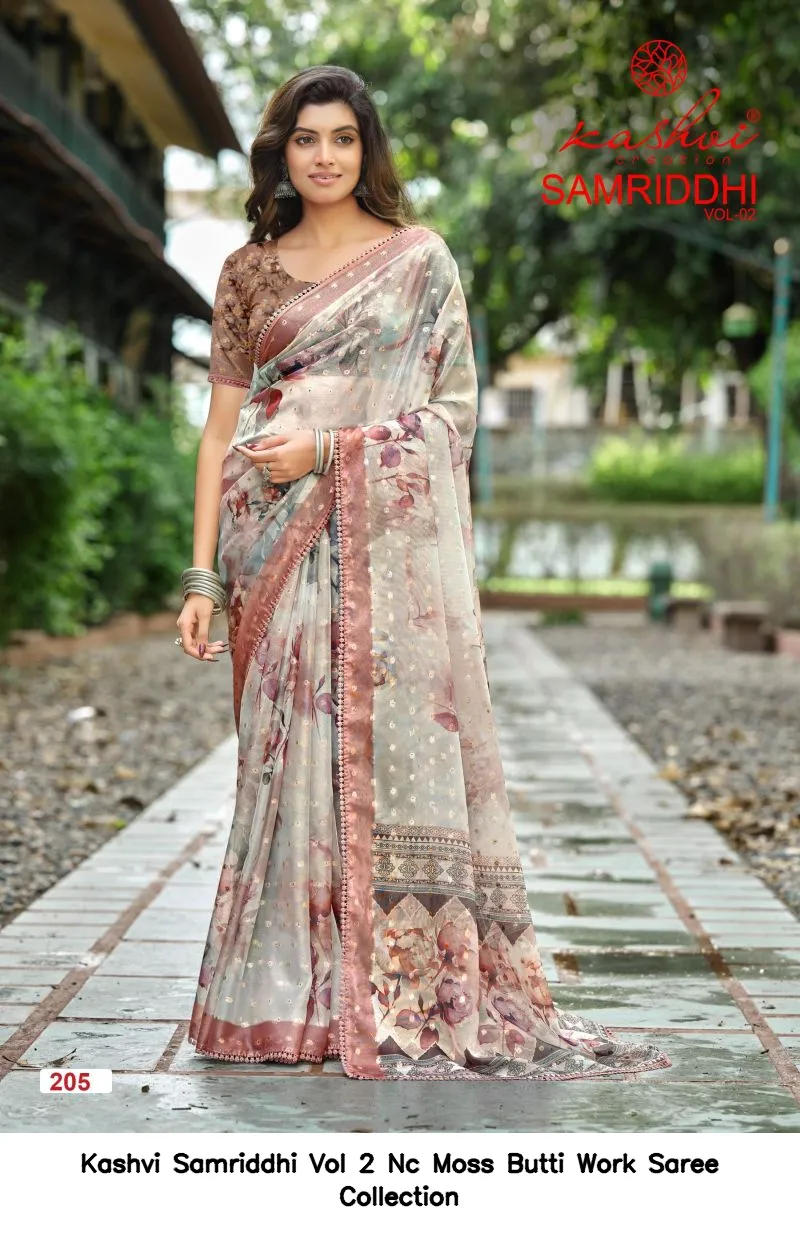 Kashvi Samriddhi Vol 2 Nc Moss Butti Work Saree Collection - Image 5