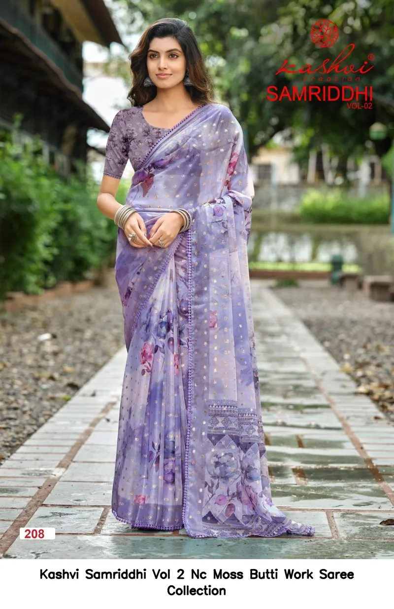 Kashvi Samriddhi Vol 2 Nc Moss Butti Work Saree Collection - Image 7