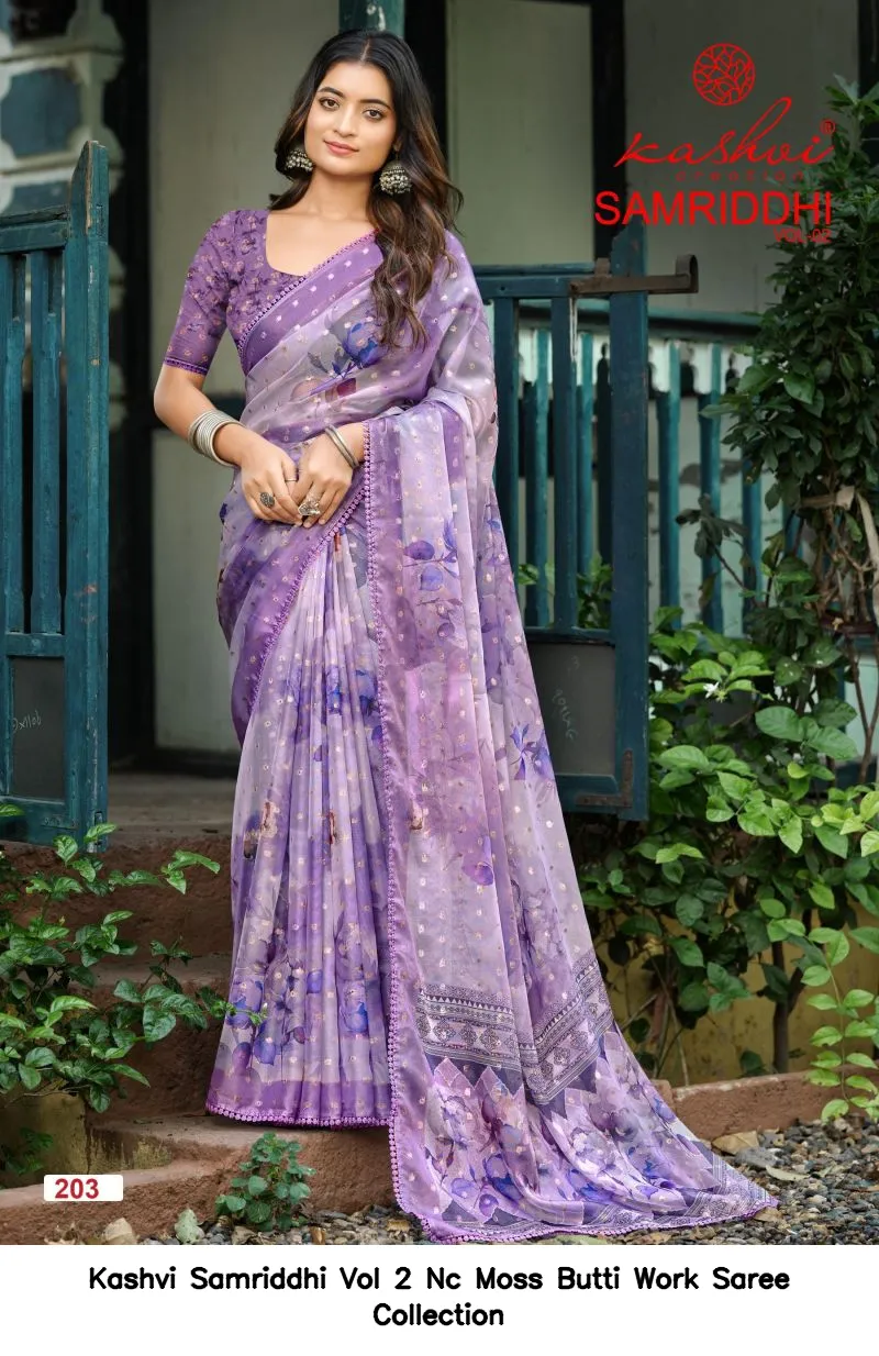 Kashvi Samriddhi Vol 2 Nc Moss Butti Work Saree Collection - Image 8