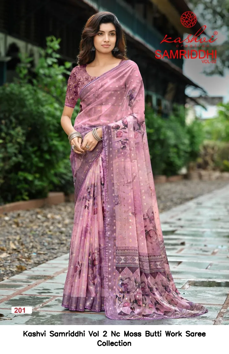 Kashvi Samriddhi Vol 2 Nc Moss Butti Work Saree Collection - Image 9