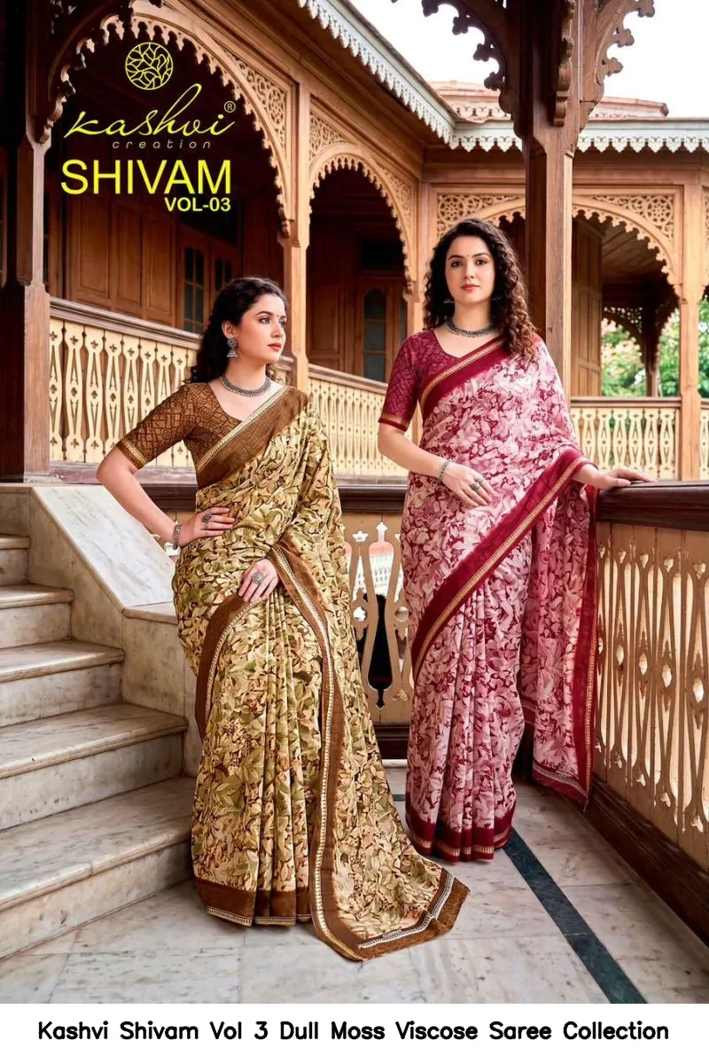 Kashvi Shivam Vol 3 Dull Moss Viscose Saree Collection