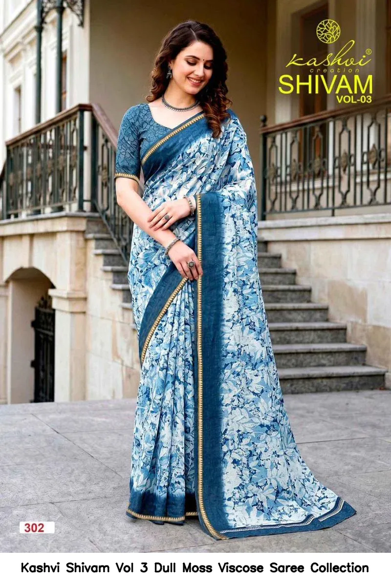 Kashvi Shivam Vol 3 Dull Moss Viscose Saree Collection - Image 2