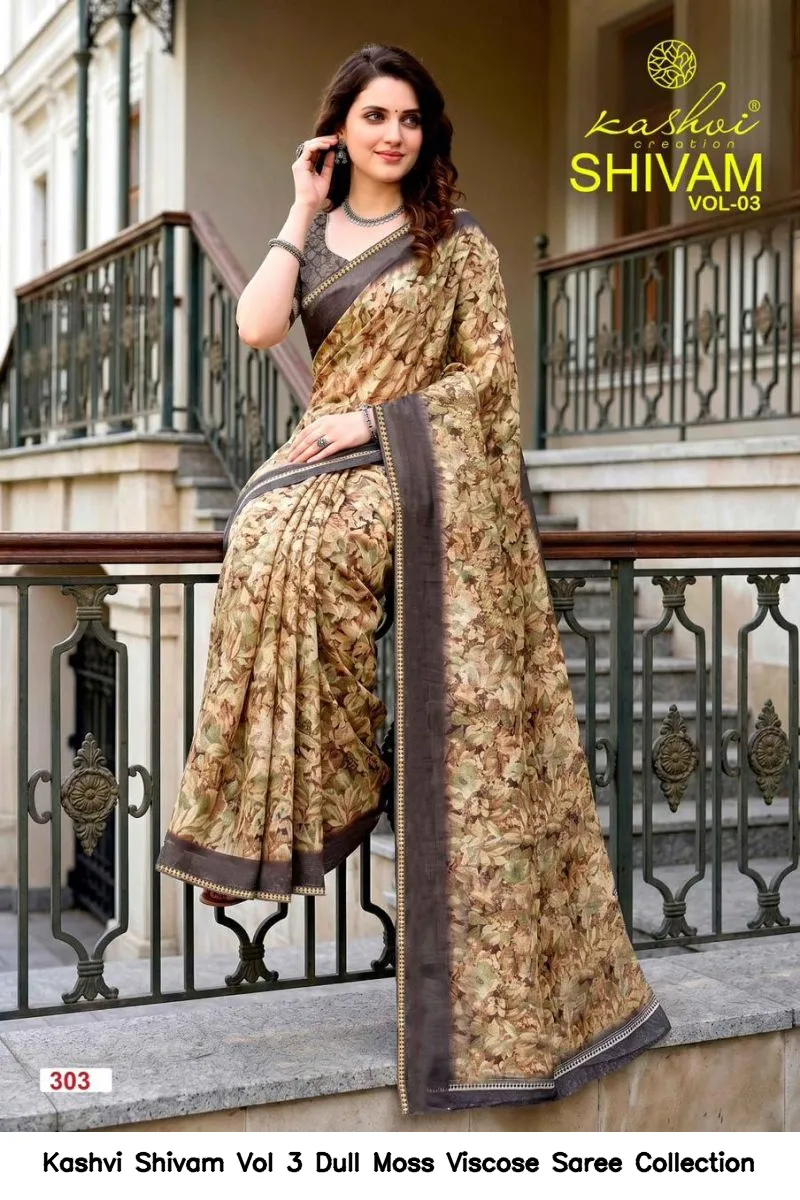 Kashvi Shivam Vol 3 Dull Moss Viscose Saree Collection - Image 4