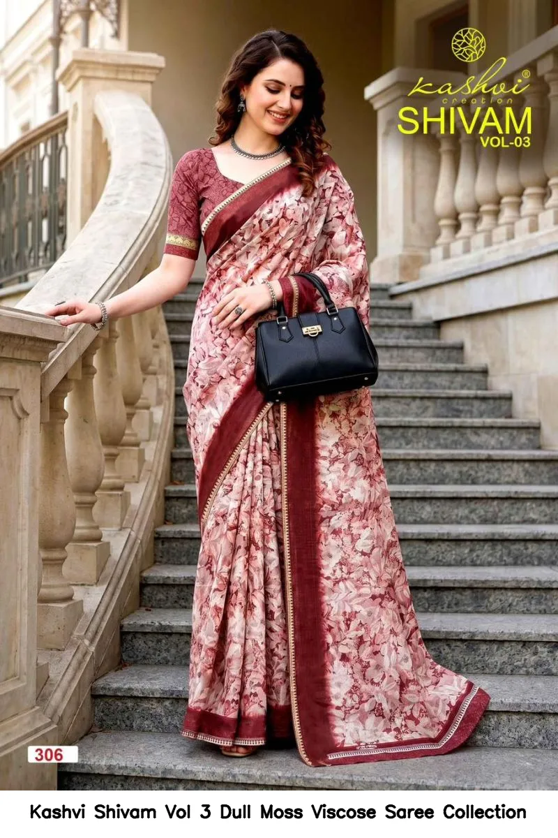 Kashvi Shivam Vol 3 Dull Moss Viscose Saree Collection - Image 6