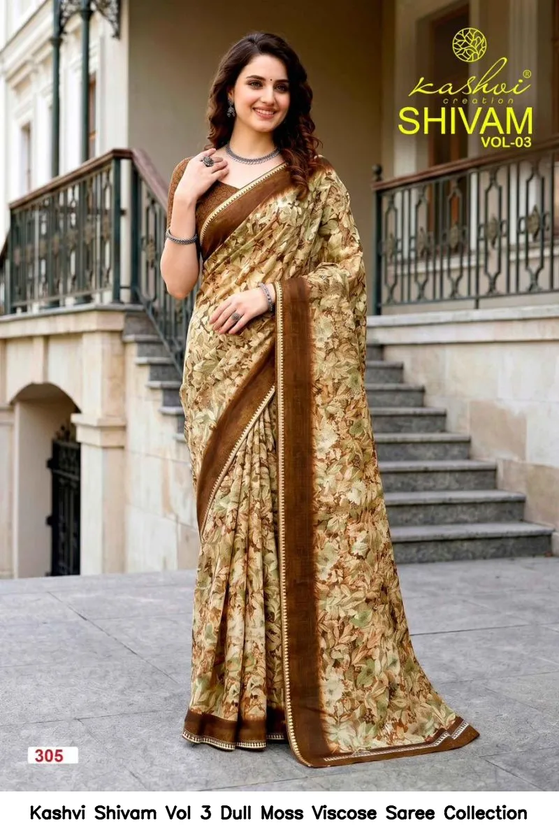 Kashvi Shivam Vol 3 Dull Moss Viscose Saree Collection - Image 8