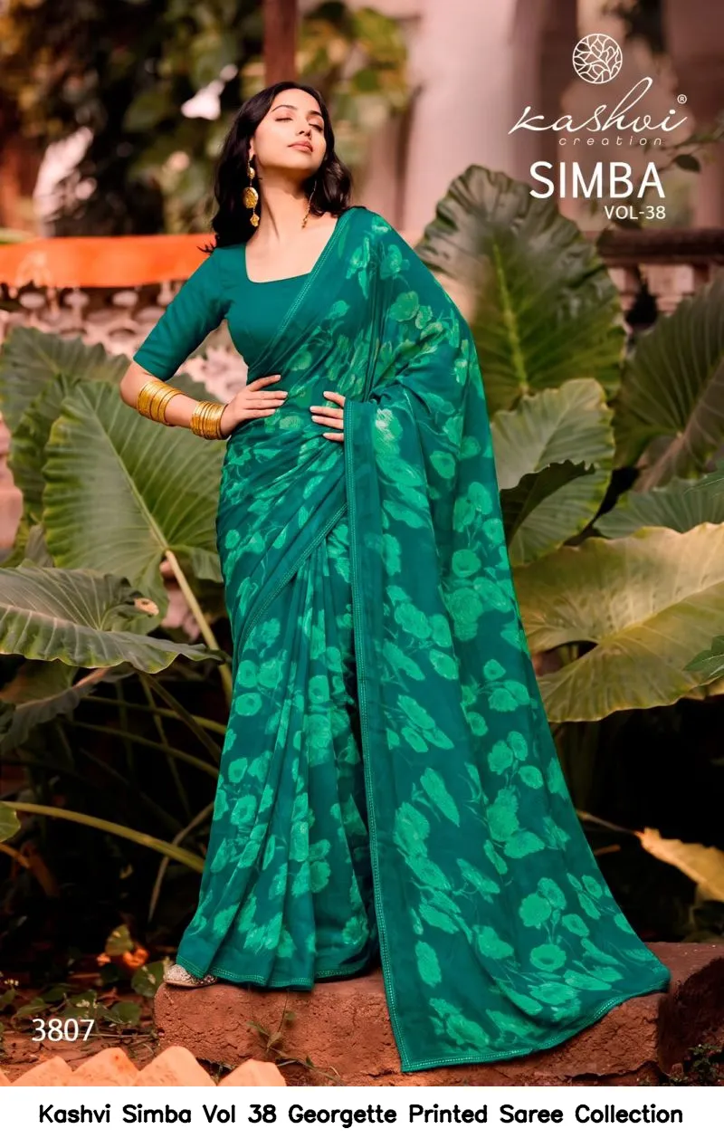 Kashvi Simba Vol 38 Georgette Printed Saree Collection - Image 10