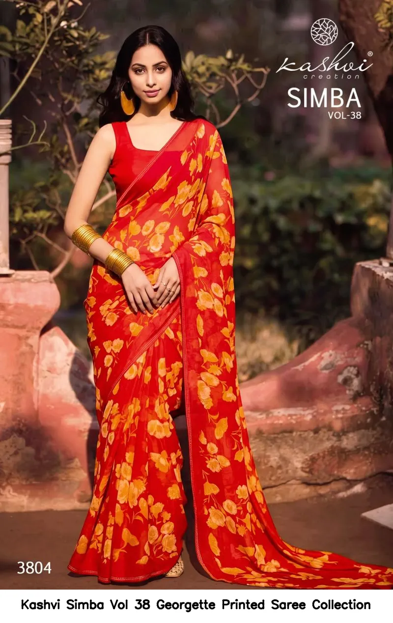 Kashvi Simba Vol 38 Georgette Printed Saree Collection - Image 2