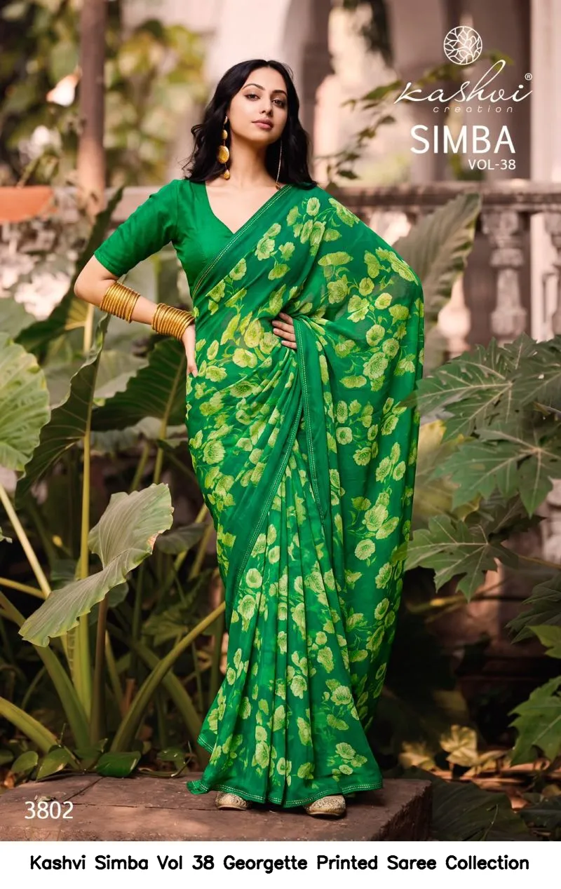 Kashvi Simba Vol 38 Georgette Printed Saree Collection - Image 3