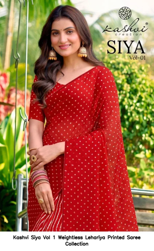 Kashvi Siya Vol 1 Weightless Lehariya Printed Saree Collection