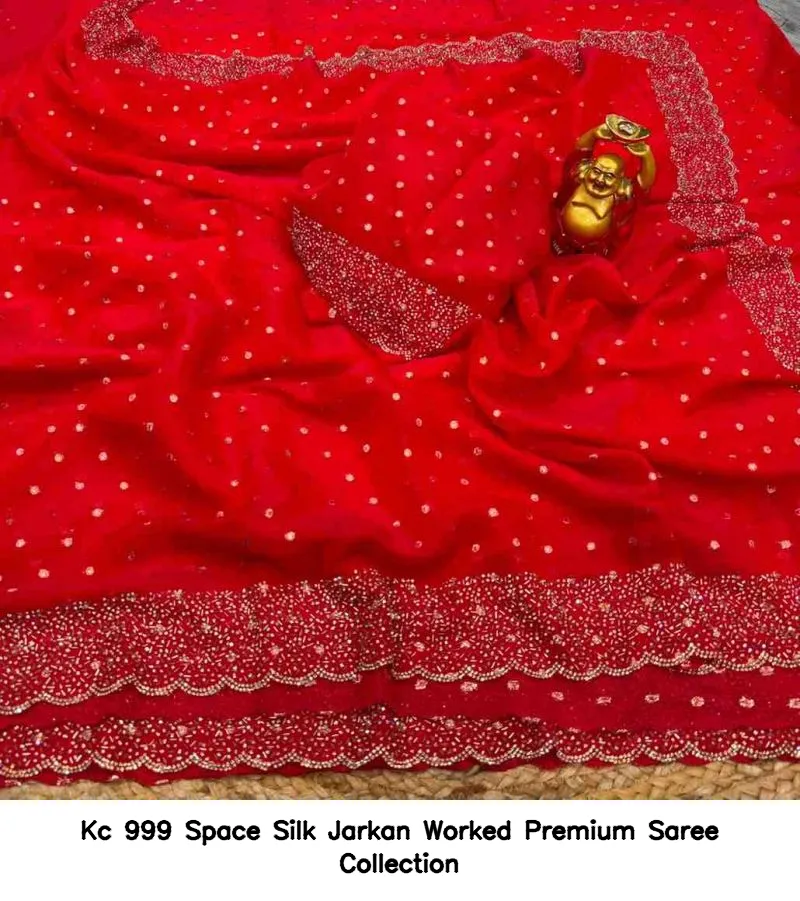 Kc 999 Space Silk Jarkan Worked Premium Saree Collection - Image 10