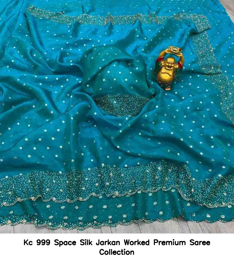 Kc 999 Space Silk Jarkan Worked Premium Saree Collection - Image 12