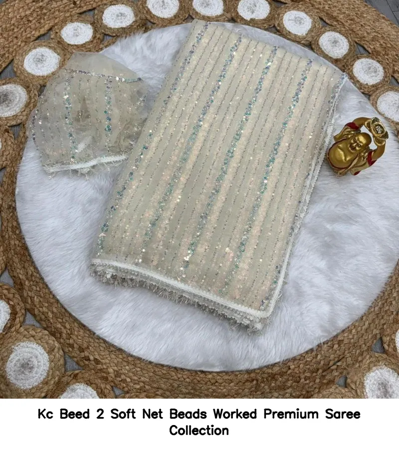Kc Beed 2 Soft Net Beads Worked Premium Saree Collection - Image 10