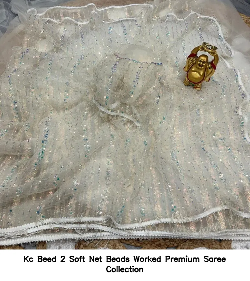Kc Beed 2 Soft Net Beads Worked Premium Saree Collection - Image 2