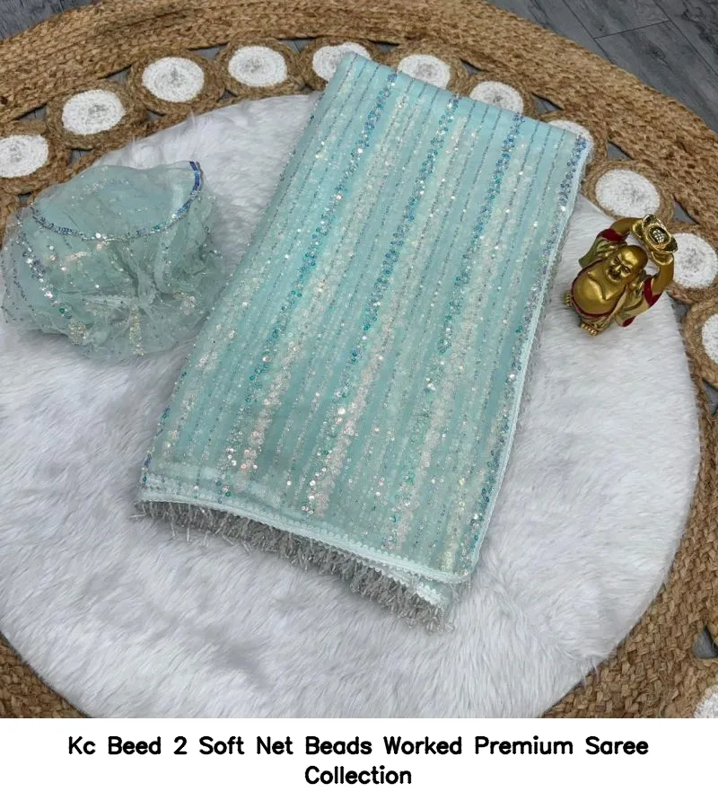 Kc Beed 2 Soft Net Beads Worked Premium Saree Collection - Image 3