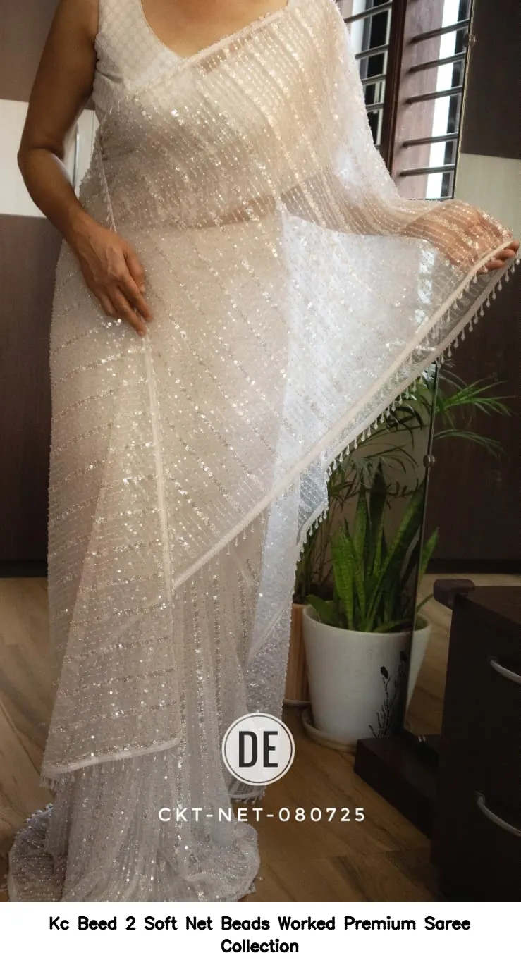 Kc Beed 2 Soft Net Beads Worked Premium Saree Collection - Image 4