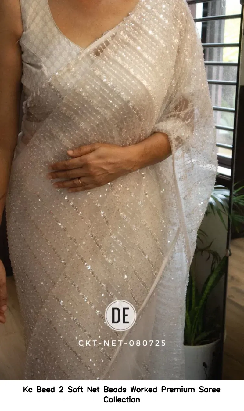 Kc Beed 2 Soft Net Beads Worked Premium Saree Collection - Image 6