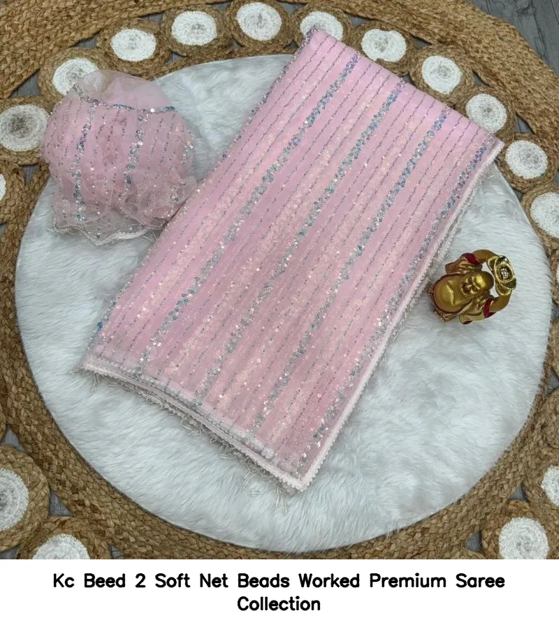 Kc Beed 2 Soft Net Beads Worked Premium Saree Collection - Image 7