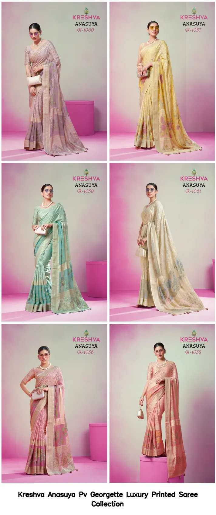 Kreshva Anasuya Pv Georgette Luxury Printed Saree Collection - Image 6