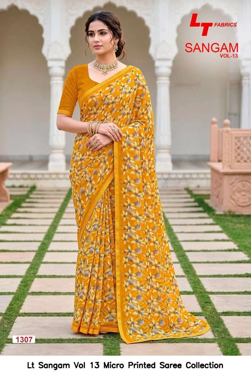 Lt Sangam Vol 13 Micro Printed Saree Collection - Image 2