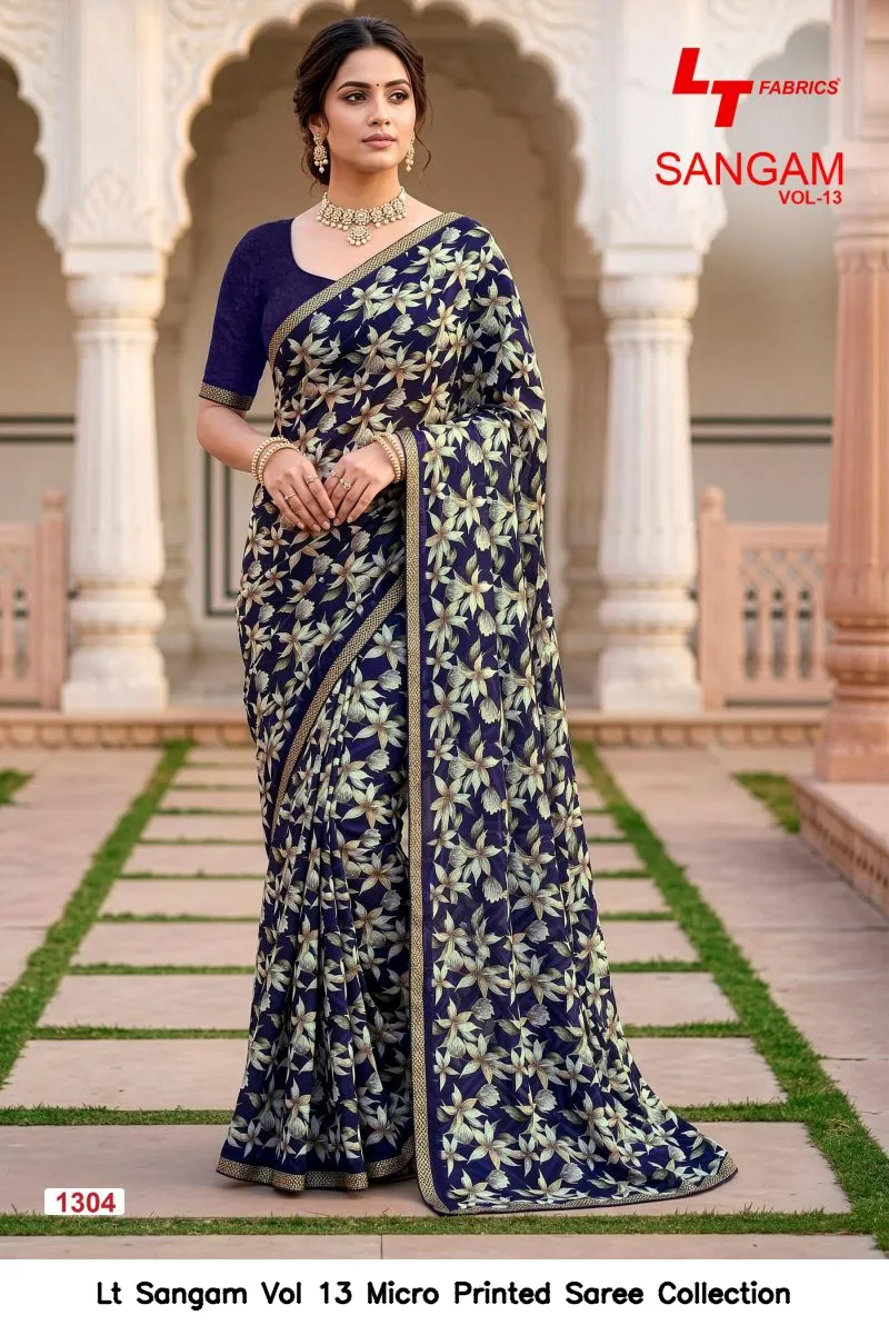 Lt Sangam Vol 13 Micro Printed Saree Collection - Image 3