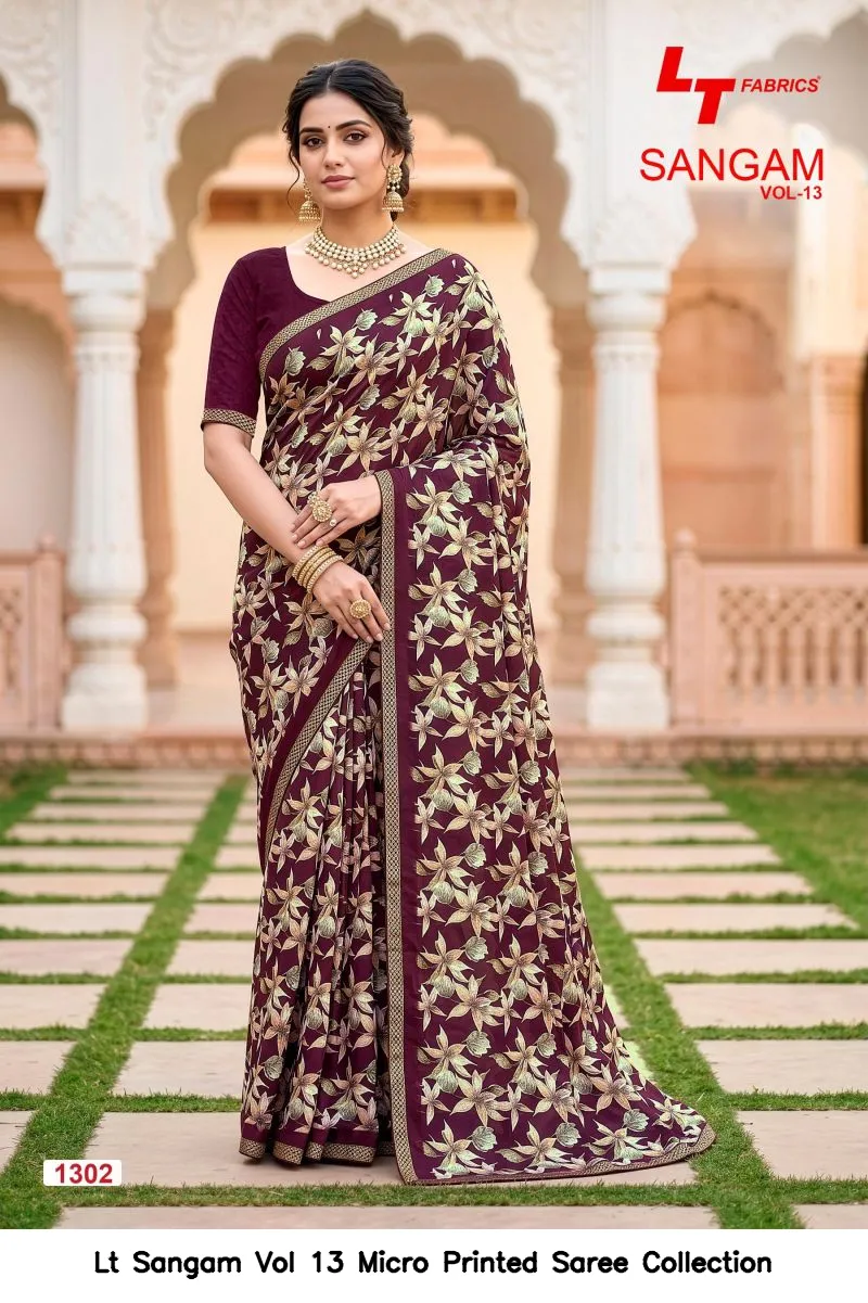 Lt Sangam Vol 13 Micro Printed Saree Collection - Image 4