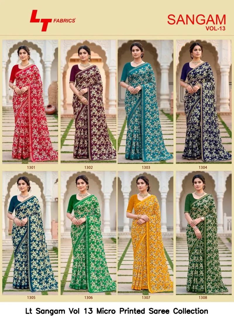 Lt Sangam Vol 13 Micro Printed Saree Collection - Image 5