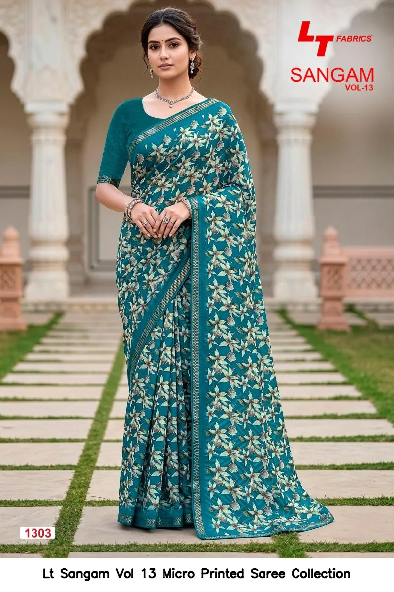 Lt Sangam Vol 13 Micro Printed Saree Collection - Image 7