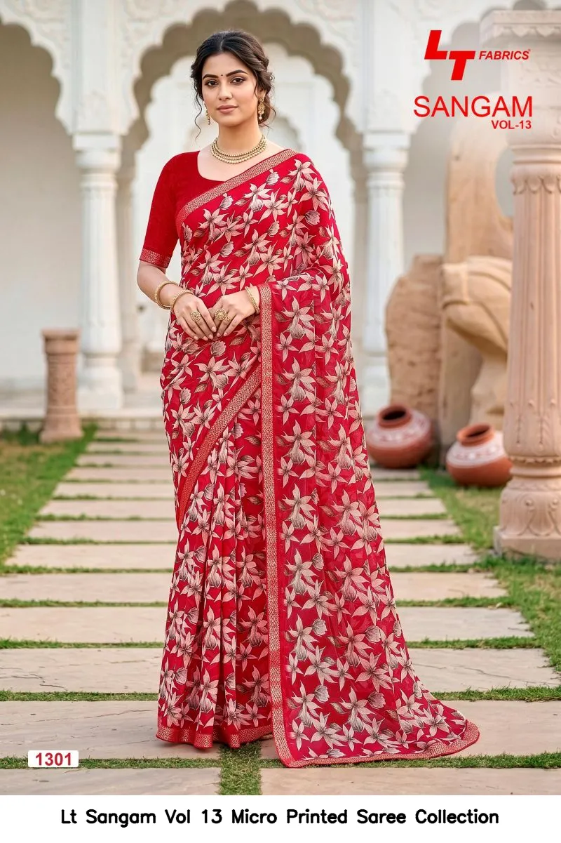 Lt Sangam Vol 13 Micro Printed Saree Collection - Image 8