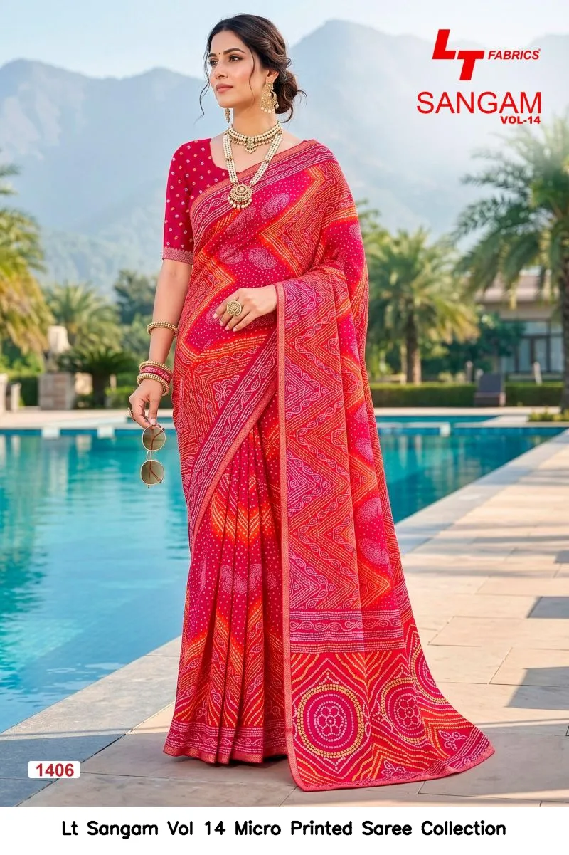 Lt Sangam Vol 14 Micro Printed Saree Collection - Image 10