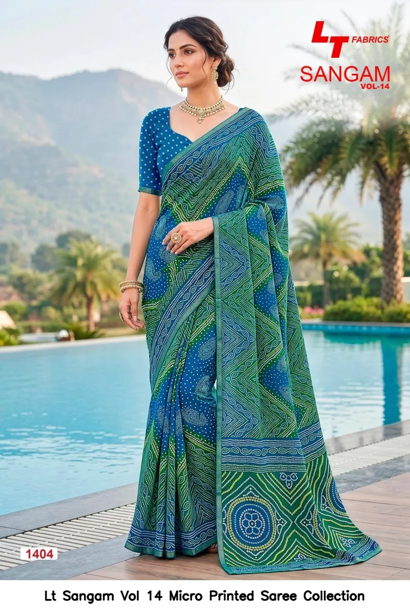 Lt Sangam Vol 14 Micro Printed Saree Collection - Image 3
