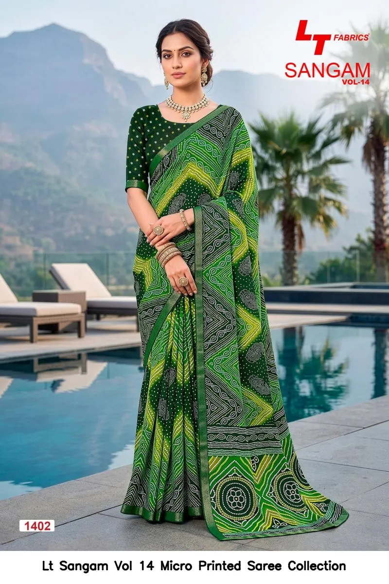 Lt Sangam Vol 14 Micro Printed Saree Collection - Image 4