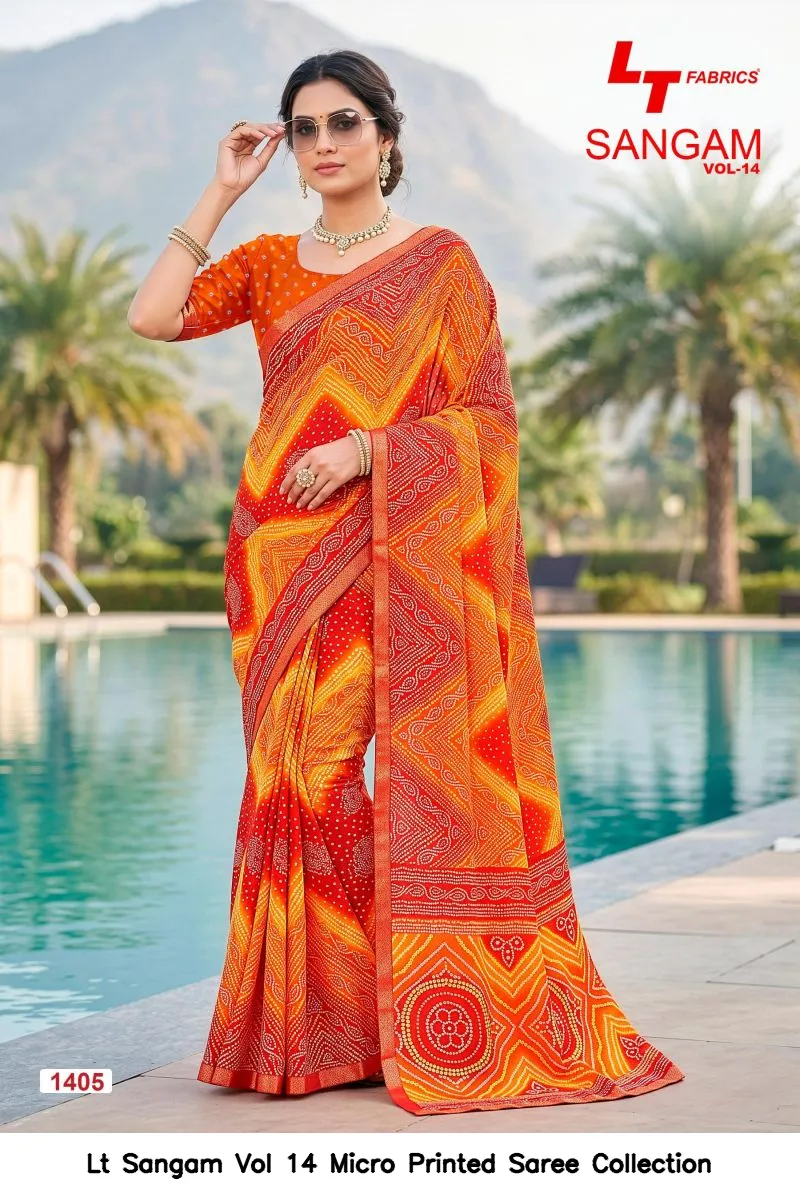 Lt Sangam Vol 14 Micro Printed Saree Collection - Image 5