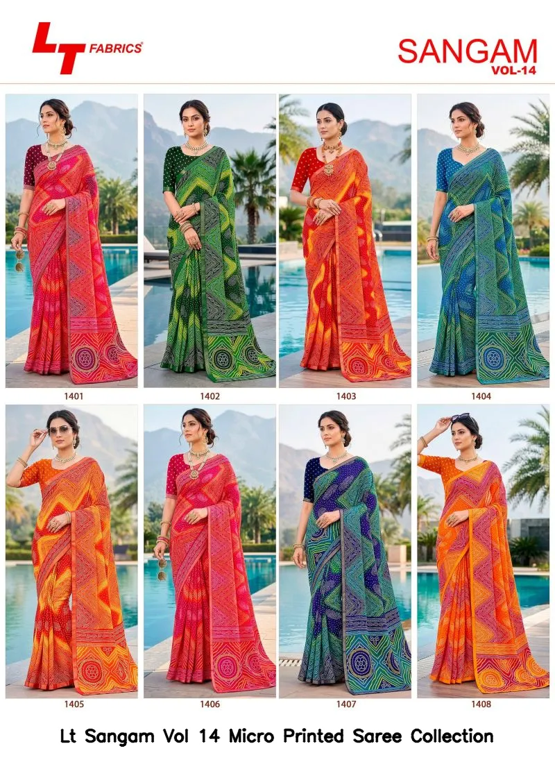 Lt Sangam Vol 14 Micro Printed Saree Collection - Image 6